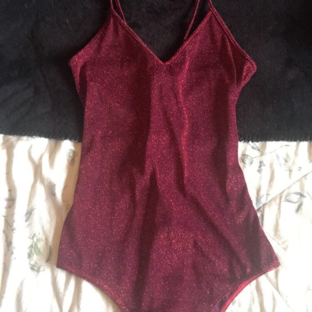 Sparkling red onesie!